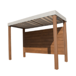 Parada de omnibus con fondo